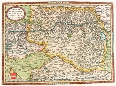 Austria Ducatus Chorographia Wolfgango Lazio Auctore Ausztria térképe Ducatus Chorographia Wolfgango Lazio Auctore Ausztria Ducatus Chorographia Wolfgango Lazio Auctore alkotó: Abraham Ortelius