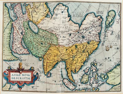 Az ázsiai kontinens leírása, Földrajzi térkép a "Theatre of the World"-ből alkotó: Abraham Ortelius
