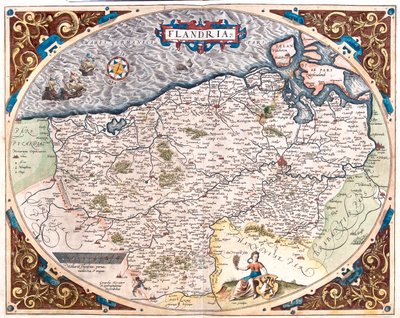Franciaország (régió: Nord-Pas de Calais), Belgium (régió: flamand, észak-vallon), Hollandia (tartomány: Zeeland) alkotó: Abraham Ortelius