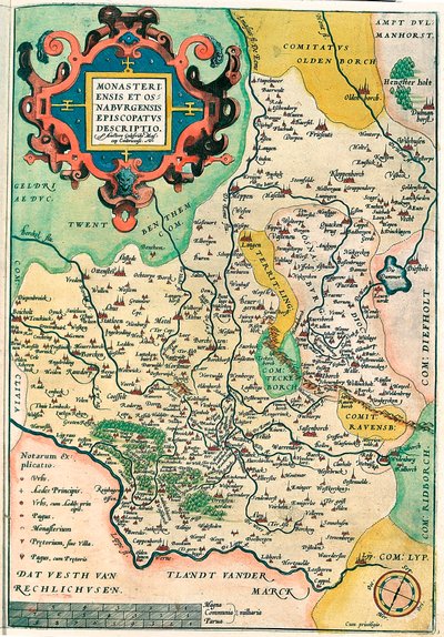 Kelet-Franciaország: Monasteriensis és Osnaburgensis püspökség Leírás A németországi Frankföld földrajzi térképe Abraham Ortelius (Oertel, Ortell vagy Ortel) "Theatrum of the World"-ből alkotó: Abraham Ortelius