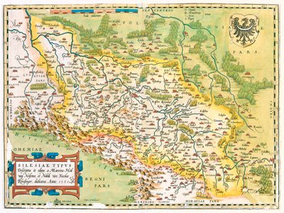 Németország (tartomány: Brandenburg, Szászország), Lengyelország (vajdaság: Lubusz, Nagy-Lengyelország, Alsó-Szilézia, ód, Opolskie, Szilézia, Kis-Lengyelország), Csehország (régió: Morva-Szilézia, Olomouc, Pardubice, Hradec Králové, Liberec, Közép-Csehors alkotó: Abraham Ortelius