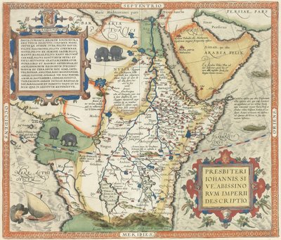 Afrika és az Arab-félsziget térképe, alkotó: Abraham Ortelius