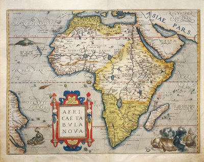 Afrika térképe, a Theatre of the Worldből, Abraham Ortelius alkotó: Abraham Ortelius