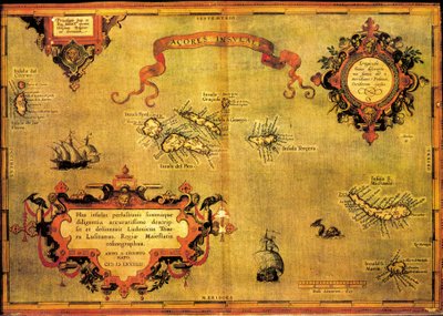 Az Azori-szigetek térképe, Abraham Ortelius alkotó: Abraham Ortelius