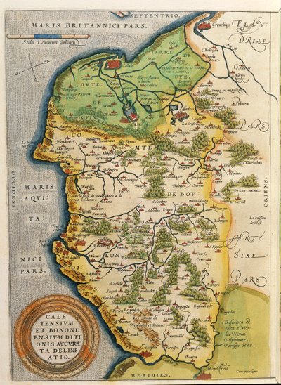 Calais terület térképe, Abraham Ortelius világszínházából alkotó: Abraham Ortelius