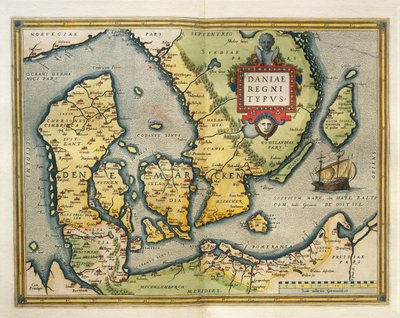 Dánia térképe, Abraham Ortelius világszínházából alkotó: Abraham Ortelius
