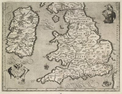 Anglia, Wales és Írország térképe, Theatrvm Orbis Terrarvm – Abraham Ortelius alkotó: Abraham Ortelius