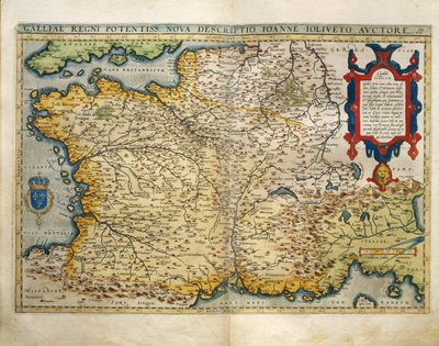 Franciaország térképe, Abraham Ortelius világszínházából alkotó: Abraham Ortelius