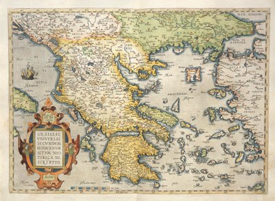 Görögország térképe, a Theatre of the World, Abraham Ortelius alkotó: Abraham Ortelius