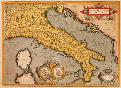 Olaszország térképe: Abraham Ortelius alkotó: Abraham Ortelius