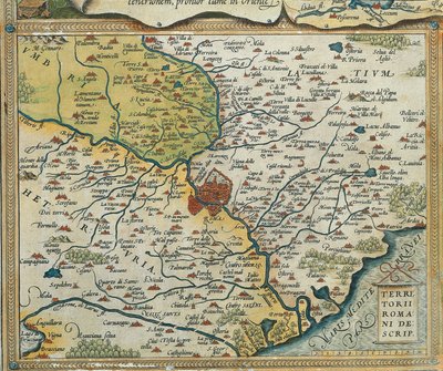 Lazio régió térképe, Abraham Ortelius Theatre of the World-ből alkotó: Abraham Ortelius