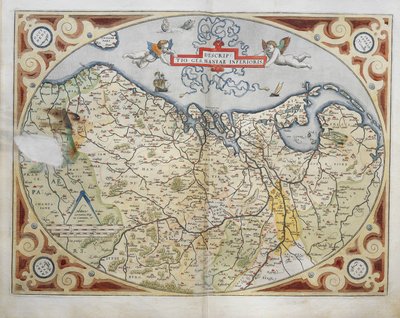 Hollandia térképe, Abraham Ortelius Theatrum Orbis Terrarum című művéből alkotó: Abraham Ortelius
