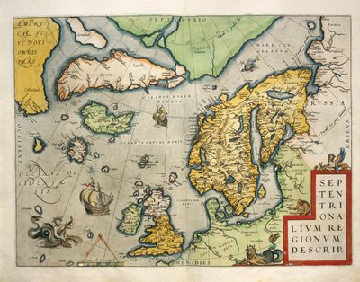Észak-Európa térképe, Abraham Ortelius Világszínházából alkotó: Abraham Ortelius