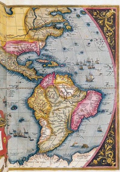 Dél-Amerika térképe, Abraham Ortelius alkotó: Abraham Ortelius