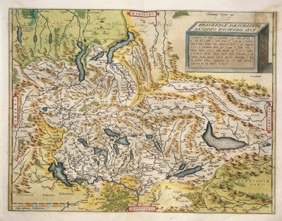 Map of Switzerland, from Theatrum Orbis Terrarum by Abraham Ortelius alkotó: Abraham Ortelius