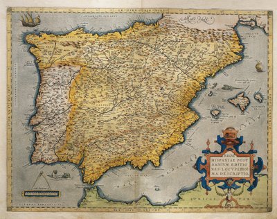 Az Ibériai-félsziget térképe, Abraham Ortelius alkotó: Abraham Ortelius