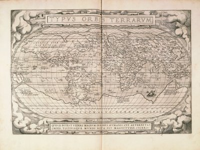 Planisphere from Theatrum Orbis Terrarum by Abraham Ortelius, nyomtatva Antwerpenben alkotó: Abraham Ortelius