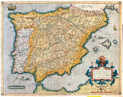 Spanyolország, Portugália alkotó: Abraham Ortelius