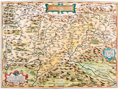 Erdély földrajzi térképe Erdély területéről (Erdély) Abraham Ortelius (Oertel, Ortell vagy Ortel) "Theatrum Orbis Terrarum"-ból alkotó: Abraham Ortelius