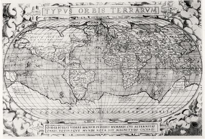 Világtérkép, világtérkép, 1577 alkotó: Abraham Ortelius