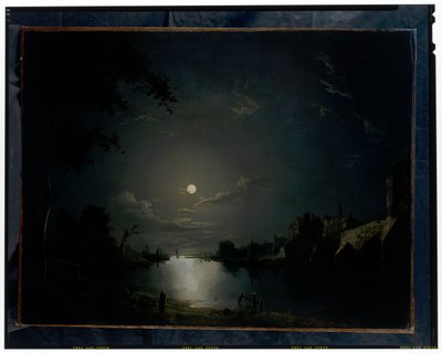 Folyói táj a holdfényben alkotó: Abraham Pether