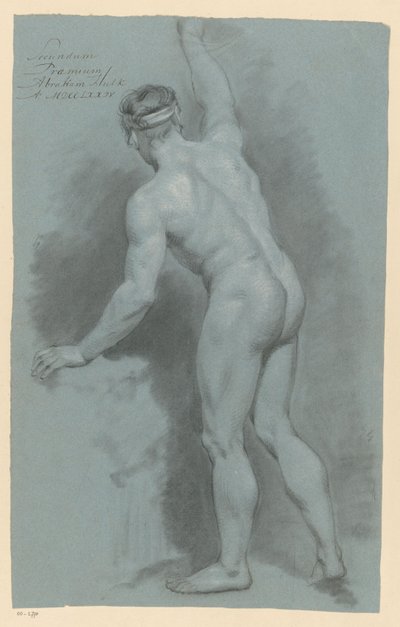 Álló férfi akt, hátulról nézve (2. díj 1774) alkotó: Abraham Pietersz. Hulk