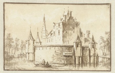 A Leiden melletti Ter Does-ház balról nézve alkotó: Abraham Rademaker