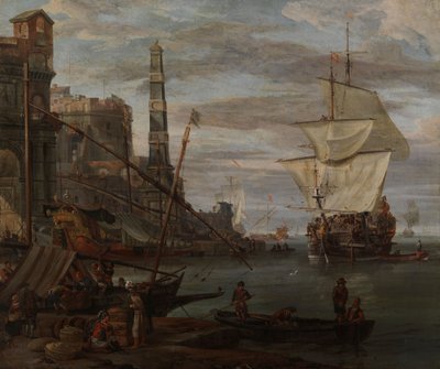 Kikötői jelenet alkotó: Abraham Storck