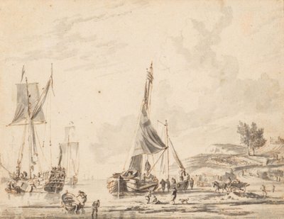Holland hajók egy távoli parton alkotó: Abraham Storck