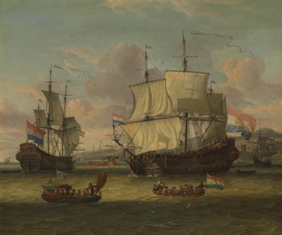 Holland utcai hajósok egy mediterrán kikötőben alkotó: Abraham Storck