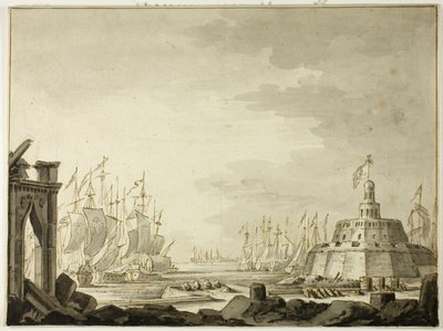 Málta, Valletta kikötője alkotó: Abraham Storck