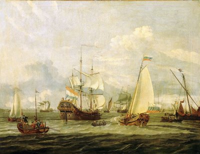 Nagy Péter (1672-1725) orosz cár egy hajót ellenőriz Amszterdamban (Hollandia). Abraham Storck (1635-1710) olaj, vászon. alkotó: Abraham Storck