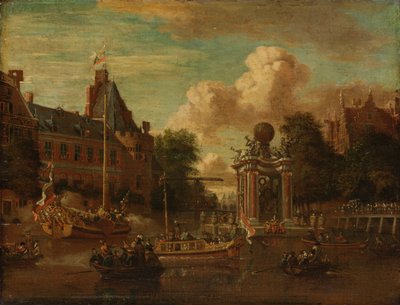 A moszkvai követség Amszterdamba látogat 1697. augusztus 29-én alkotó: Abraham Storck