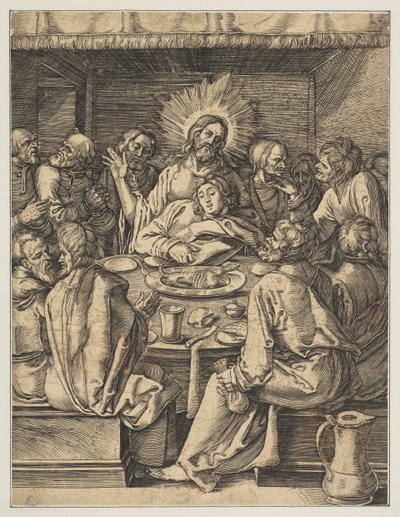 Az utolsó vacsora, A kis passió példányból.n.d. alkotó: Abraham Waesberge