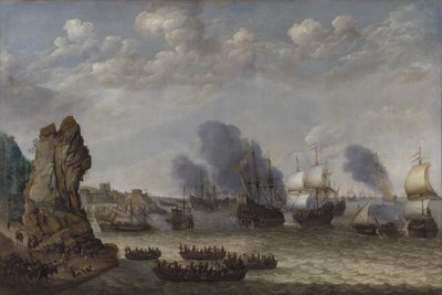 Csata a part közelében spanyolok és kiszálló hollandok között alkotó: Abraham Willaerts