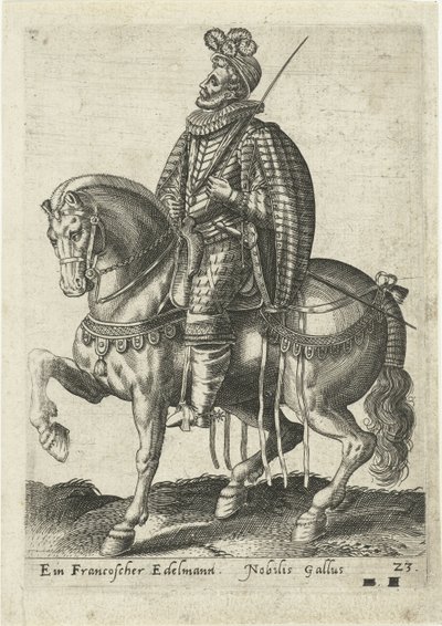 Francia nemes lóháton alkotó: Abraham de Bruyn (attributed to)