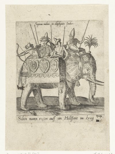 Indiánok egy háborús elefánton alkotó: Abraham de Bruyn (attributed to)