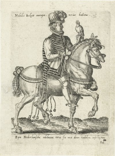 Holland nemes lovas solymászaton alkotó: Abraham de Bruyn (attributed to)
