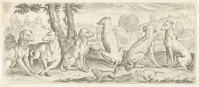 kutyák Állatok (sorozat címe) alkotó: Abraham de Bruyn (possibly)