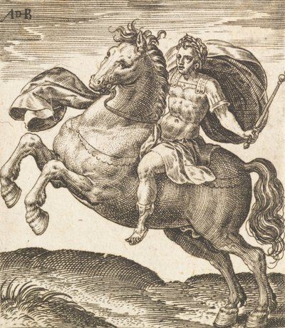 Domitianus a tizenkét Caesarból lóháton, 1565-1587. alkotó: Abraham de Bruyn