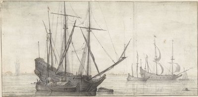 Zeilschepen op stil water bij de kust   1386437   hu       hungarian Successfully Translated  Original: Wijzende oude vrouw The Compleat Work of Etchings by John Chalon / Oeuvre Complette des Eaux Fortes par Jean Chalon (series title) Translat: Wijzende ou alkotó: Abraham de Verwer (possibly)