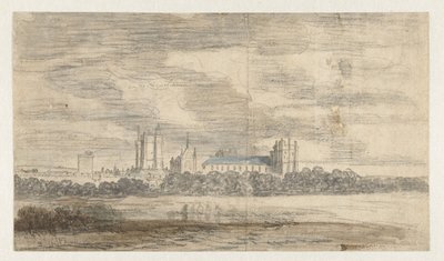 Kilátás a Château de Vincennes-re, egy fasor mögött alkotó: Abraham de Verwer