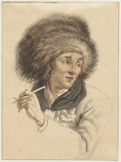 Férfi prémes sapkával és csővel alkotó: Abraham van Strij (I)
