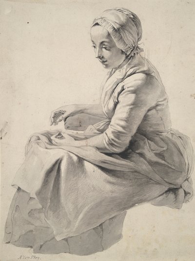 Ülő Nő alkotó: Abraham van Strij