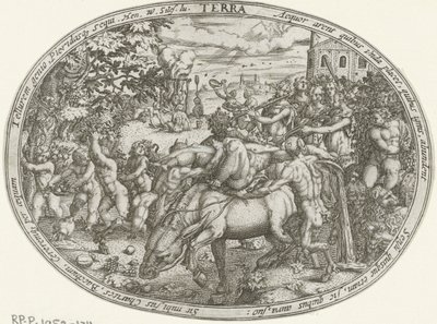 Bacchus és Silenus diadalmenete: a föld eleme Terra (cím az objektumon) A négy elem (sorozat címe) alkotó: Abraham van den Hecken