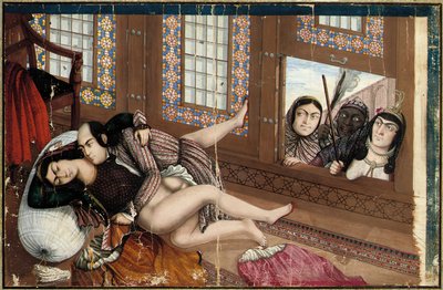 Ölelkező szerelmesek, 19. század második fele (gouache, papír) (lásd még 2629159-60) alkotó: Abu