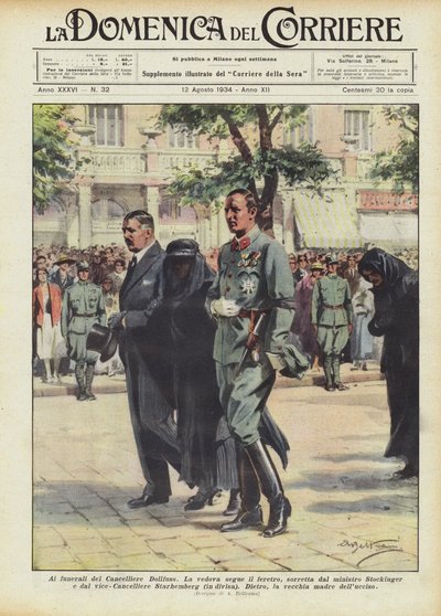 Dollfuss kancellár temetésén alkotó: Achille Beltrame