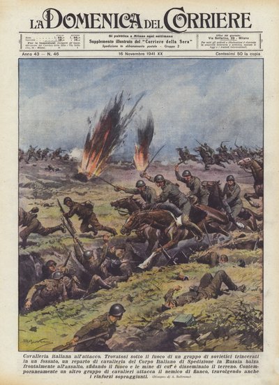 Olasz lovasság támadásban alkotó: Achille Beltrame