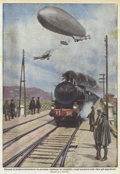 A vonatsztrájk idején alkotó: Achille Beltrame