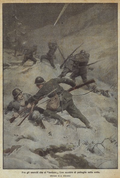 Az egymást érző seregek között alkotó: Achille Beltrame